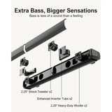 ULTIMEA 2.2ch Sound Bar for TV, Built-in Dual Subwoofer, 2 in 1 Separable Bluetooth 5.3 Soundbar , Bassmax Adjustable TV Surround Sound Bar, HDMI-ARC/Optical/Aux Home Theater Speakers, Wall Mount