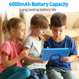 Android 14 Kids Tablet 10.1 inch with Case, 3GB RAM 64GB, IPS Touch Screen, Quad-Core,1280x800 | Wi-Fi6 | 6000mAh | Google Certified(Blue)
