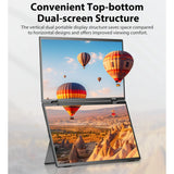 UPERFECT Folding Monitor - Dual 15.6" 1080P 60HZ Portable Monitor Bult-in Stand VESA (Driver Free)