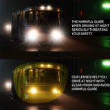 KANASTAL Rectangle Night Vision Glasses Classic Military Glasses for Men Women, Night Driving Yellow Lens Glasses