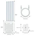 Wifi Repeater WiFi Outdoor Access Point Mesh Extender, Omni-directional Coverage AX1800M 2.4GHz+5GHz MU-MIMO and 802.3af/at active PoE & passive PoE power supply, Gigabit Port, IP67 enclosure