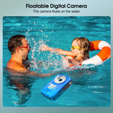 SEREE Waterproof Camera 4K UHD 64MP 16X Digital Zoom Compact Digital Underwater Camera with 32GB Card