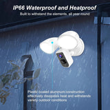 Floodlight Camera,Wried Smart security camera,Motion Sensor outdoor lights,1080p HD Live Video Night Vision, Built-in Siren, Two-Way Audio,Works with Alexa