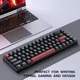 FFN 68-Key 60% Mechanical Gaming Keyboard with Red Switches-Compact Design with Detachable Type-C Cable,LED Backlit for Gaming Smooth,Compatible with Win/Mac/Linux/PC/Laptop-Black
