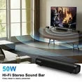 TOPVISION Sound Bar for TV, 50W Bluetooth 5.4 Soundbar with Subwoofer, 3D Surround Sound System with Optical/AUX/RCA/USB