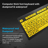 Large Print Computer Keyboard, Wired USB High Contrast Keyboard with Oversized Print Letters for Visually Impaired Low Vision Ind