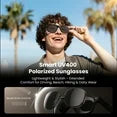 WeariQ Bluetooth Smart Glasses – Matte Black Audio Sunglasses – Black Polarized Lenses, Open-Ear Speaker, 10-Hour Playtime, Hands-Free Calls, Voice AssistantHands-Free Calls & Music