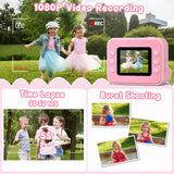 Gofunly 2.4" Instant Print Camera for Kids, 1080P HD Instant Kids Camera 32G Card & Photo Paper , Pink for Girls Boys Age 6-12 Birthday Gifts - Pink