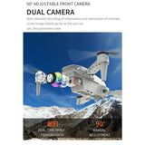 Casrra Drone Dual HD Cameras, FPV Foldable, Kids & Adults RC Quadcopter for Beginners, 2 Batteries, Carrying Case, Gray