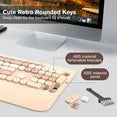 RaceGT Colorful Cute Wireless Keyboard and Mouse, Adjustable Tilt, Wireless Computer Keyboard & Mouse, with USB & Mouse, Brown, New, Milk Tea