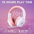 UDH Wireless Gaming Headset 2.4GHz for PS5/PS4/PC/Switch - Bluetooth 5.3 Headphones with Noise-Canceling Mic, 7.1 Surround Sound, 70H Battery Life, RGB Lights, Foldable, Portable-Pink