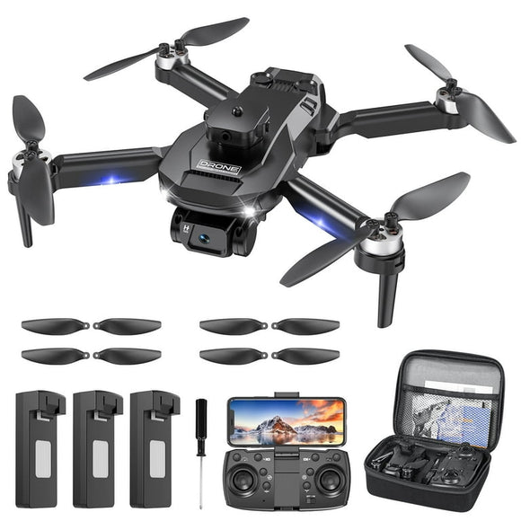 581 AUOSHI Drones with Camera for Adults 6K, 1080P FPV RC Quadcopter for Kids Beginners with 3 Batteries, Foldable, Brushless Motor, 3D Flips,One Key Take off/Land, Black