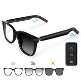 Ai Smart Glasses with Translation-Bluetooth Music Glasses-Anti-Blue Light Audio Eyewear with Music Play/Hands-Free Calling,Multifunctional Headphones Glasses for Men Women.