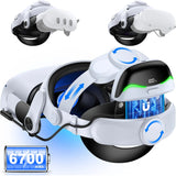 Battery Head Strap 6700mAh for Oculus Meta Quest 3/2, VR Headset Accessories for Quest 3 Battery Strap, Elite Strap with Double Adjust Knob Enhanced