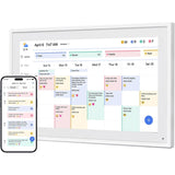 EKASN 10.1" Digital Calendar Chore Chart,1080P Full HD Interactive Touchscreen, Smart Family Planner, Hearth Display Smart Electronic Calendar, Desk Mountable for Seamless Scheduling-White