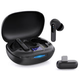Froura 2.4GHz True Wireless Gaming Earbuds for PS5/PS4, Meta Quest 3/2, Bluetooth 5.3 Headphones Bass Stereo, PS5 Headset with Noise Cancelling Mic, LED, 36H Playtime for VR, Switch, PC, Phone, Black