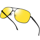 KANASTAL Rectangle Night Vision Glasses Classic Military Glasses for Men Women, Night Driving Yellow Lens Glasses