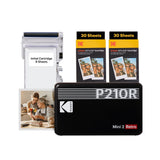KODAK Mini 2 Retro 4PASS Portable Photo Printer (2.1x3.4 inches) + 68 Sheets Bundle, Black