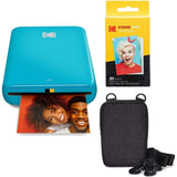 Kodak Step Mobile Instant Photo Printer Go Bundle with Zink Paper & Carrying Case, Blue