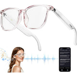 MUSICOZY AI Translator Smart Glasses for Men Women, Bluetooth Audio Glasses with 110+ Translation,Smart Glasses Real-Time Translation, Multifunctional Bluetooth Glasses Open Ear Lighweight (White)