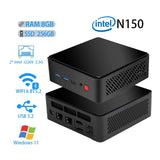 Mini PC NAS, Intel Alder Lake N150 , Win 11 Pro Desktop Computer,8G DDR5 256G CCD EMMC M.2 NVMe 2280 Slots, Network Attached Storage, NucBox LM05