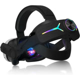 RGB Comfort Battery Head Strap 8000mAh Compatible with Meta Quest 3/Quest 3S Accessories, Battery Pack Elite Strap Replacement for Enhanced Support and Extend Playtime in VR Black