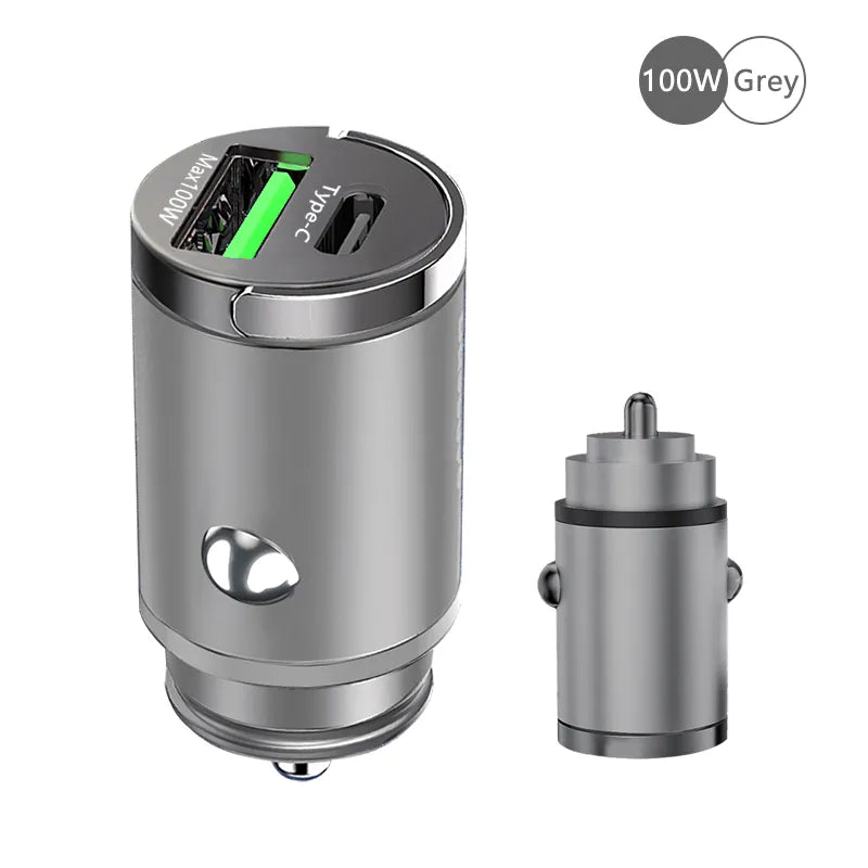 100w usb c charger cigarette lighter 100W Mini Car Charger Lighter Fast Charging for iPhone QC3.0 Mini PD U –  Techdaddyaccs.com