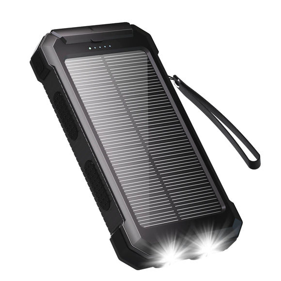 SOLPOWBEN 30000mAh Solar Power Bank Compatible for Iphone 17 Cell Phone 12W Portable Charger Power Bank for Outdoor Camping Hiking (Black)