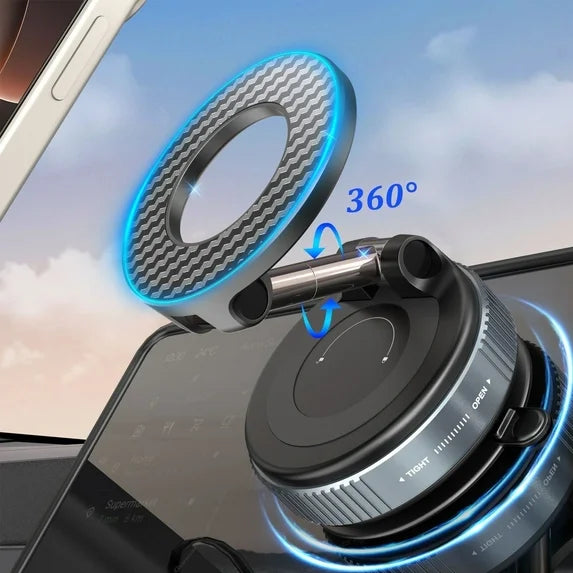 SPORTLINK Vacuum Magnetic Phone Holder for Car - Suction Cup Phone Mount 360° Adjustable Foldable for iPhone 17/16/15/14/13/12 Pro/Pro Max - Black