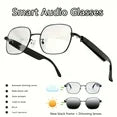 Smart Glasses with Auto-Tinting Lenses - Touch Control, HD Audio, Built-in Mic - Wireless, Rechargeable, Anti-Blue Light for Work/Driving