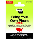 Straight Talk Bring Your Own Phone SIM Kit, No Airtime - Prepaid