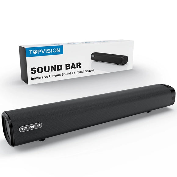 TOPVISION 80W Sound Bar for TV, 2.1Ch Soundbar with Subwoofer, 3D Surround Sound Home Theater system with HDMI/Optical/AUX