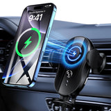 VEAT00L Wireless Car Charger,15W Qi Fast Charging Auto-Clamping Car Charger Phone Mount Air Vent Cell Phone Holder Compatible with iPhone 16/15/14/13/13 Pro/12 Pro12/11, Samsung S23/S22/S10/S9/S8