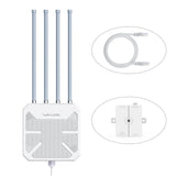 Wifi Repeater WiFi Outdoor Access Point Mesh Extender, Omni-directional Coverage AX1800M 2.4GHz+5GHz MU-MIMO and 802.3af/at active PoE & passive PoE power supply, Gigabit Port, IP67 enclosure