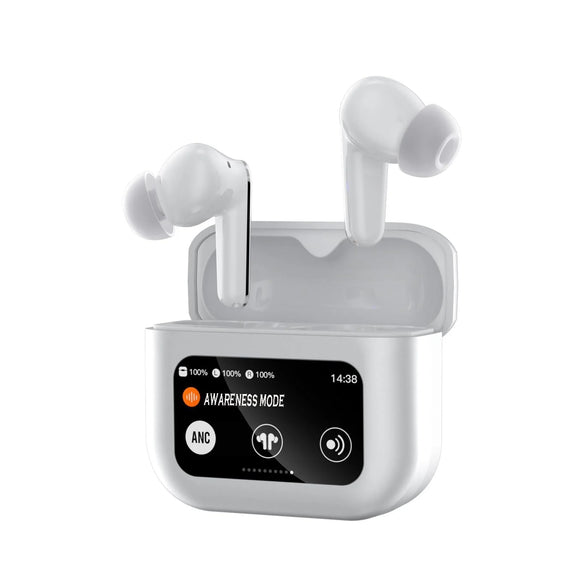 Wireless Active Noise Cancelling Earbuds with Touch Screen Anc Transparency Mode Ear Buds Noise Cancelling Bluetooth Earbuds Active Noise Canceling Ear Buds