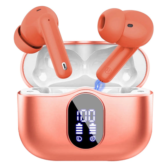 Wireless Earbuds, Bluetooth 5.4 Headphones Bass Stereo, Ear Buds with Noise Cancelling Mic LED Display, 36H Playtime in Ear Earphones, IP7 Waterproof Sport Headset for Android iOS