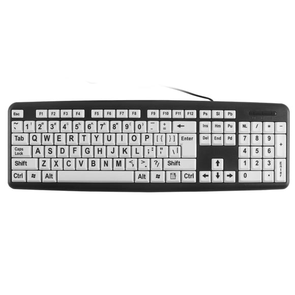 YOFOKO Large-Key Keyboard for Seniors, USB Wired Design with Anti-Spill & Quiet Typing for Easy Visibility