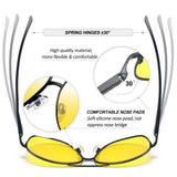 KANASTAL Rectangle Night Vision Glasses Classic Military Glasses for Men Women, Night Driving Yellow Lens Glasses