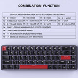 FFN 68-Key 60% Mechanical Gaming Keyboard with Red Switches-Compact Design with Detachable Type-C Cable,LED Backlit for Gaming Smooth,Compatible with Win/Mac/Linux/PC/Laptop-Black