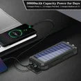 SOLPOWBEN 30000mAh Solar Power Bank Compatible for Iphone 17 Cell Phone 12W Portable Charger Power Bank for Outdoor Camping Hiking (Black)