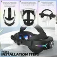 RGB Comfort Battery Head Strap 8000mAh Compatible with Meta Quest 3/Quest 3S Accessories, Battery Pack Elite Strap Replacement for Enhanced Support and Extend Playtime in VR Black