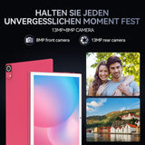 Android 15 Tablet with Keyboard, 128GB ROM(1TB Expand), Octa Core, 5G/2.4G WiFi, 7000mAh, BT V5.0, with Case, Mouse, Stylus, Split-Screen(Pink)