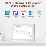 EKASN 10.1" Digital Calendar Chore Chart,1080P Full HD Interactive Touchscreen, Smart Family Planner, Hearth Display Smart Electronic Calendar, Desk Mountable for Seamless Scheduling-White