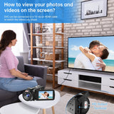 Saneen Video Camera Camcorder Full HD 1080P 24MP IR Night Vision Vlogging Camera for YouTube 18X Digital Zoom 3.0 Inch 270 Degree Rotation Touch Screen with Tripod & Battery