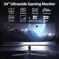 Gawfolk 34 Inch Curved Gaming Monitor 165hz Ultrawide, WQHD 3440x1440, Screen PC Computer, 1500R,21:9