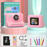 Gofunly 2.4" Instant Print Camera for Kids, 1080P HD Instant Kids Camera 32G Card & Photo Paper , Pink for Girls Boys Age 6-12 Birthday Gifts - Pink