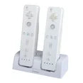 For Nintendo Wii Controller & Wii U Remote - Dual Charger Charging Dock with 2x Rechargeable 2800 mAh Battery, White
