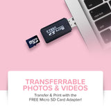 myFirst Camera Insta 2 Kids Instant Print Camera 12MP Photos 1080P Video, microSD Card, Neck Lanyard, Gift for Girls 5-12 (Pink)