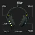 Logitech G435 LIGHTSPEED and Bluetooth Wireless Gaming Headset - Lightweight over-ear headphones, built-in mics, 18h battery, compatible with Dolby Atmos, PC, Mobile - Black