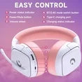 UDH Wireless Gaming Headset 2.4GHz for PS5/PS4/PC/Switch - Bluetooth 5.3 Headphones with Noise-Canceling Mic, 7.1 Surround Sound, 70H Battery Life, RGB Lights, Foldable, Portable-Pink